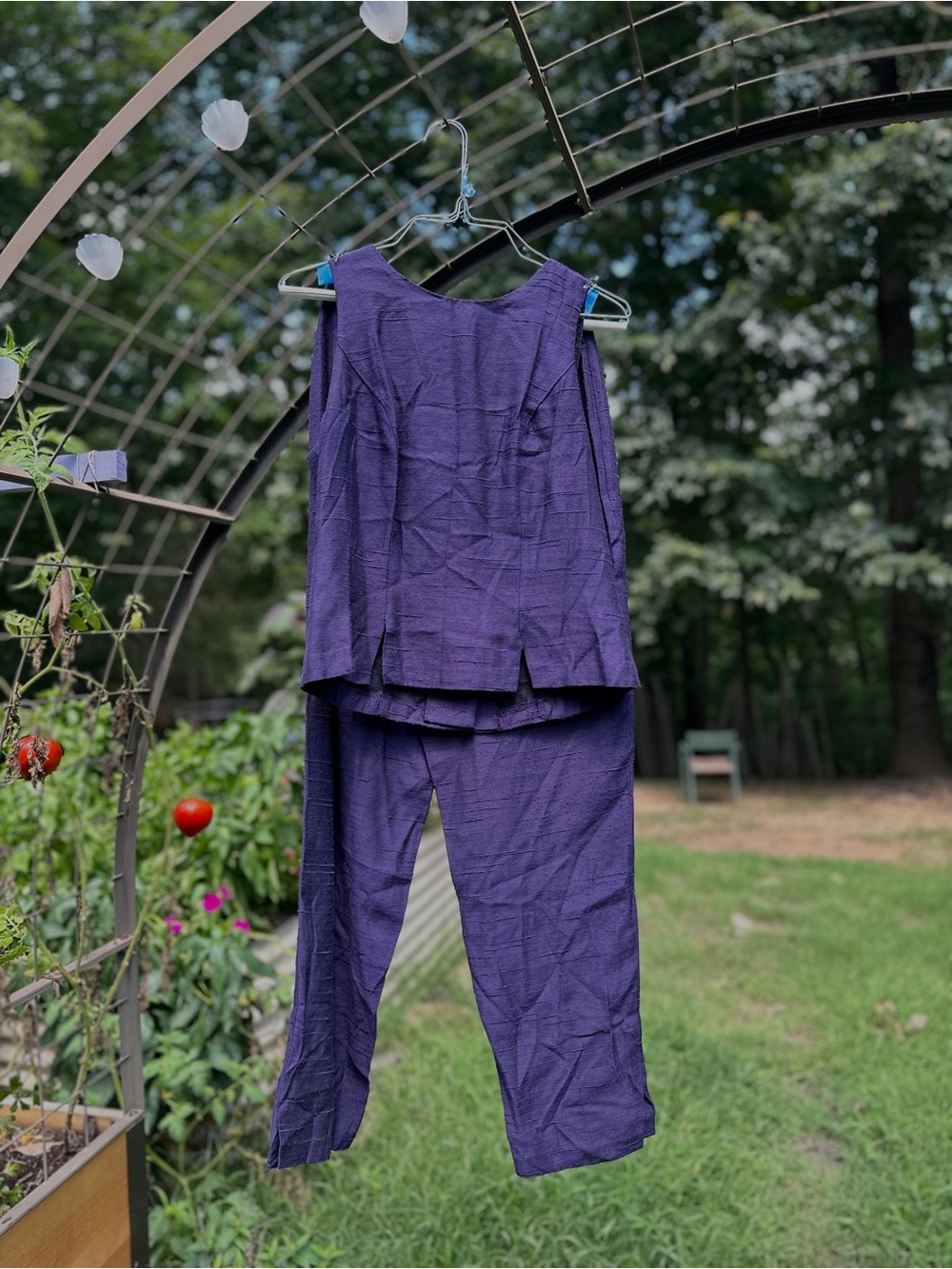 VINTAGE All That Jazz Deep Purple Two-Piece Tank and Pants Set